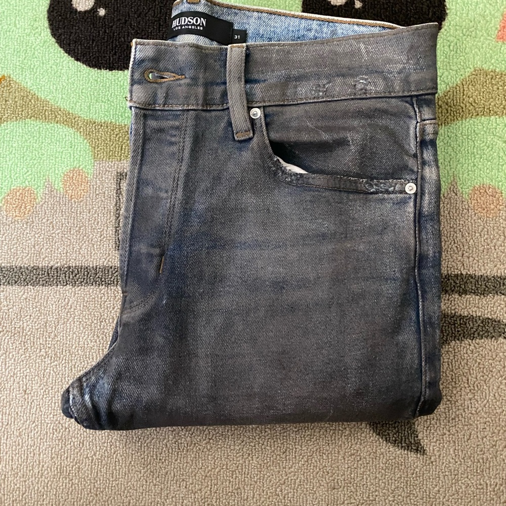 Hudson waxed axl skinny jeans